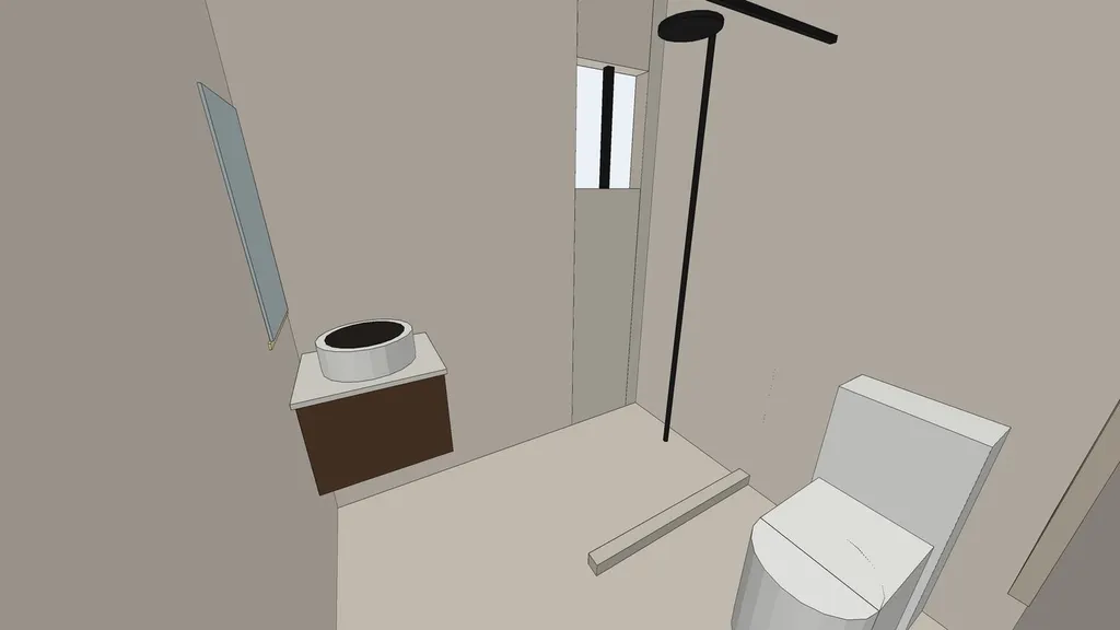 Clay 3D view of bathroom 2 in the Ang Mo Kio 4-room HDB sample, the model the render was made from