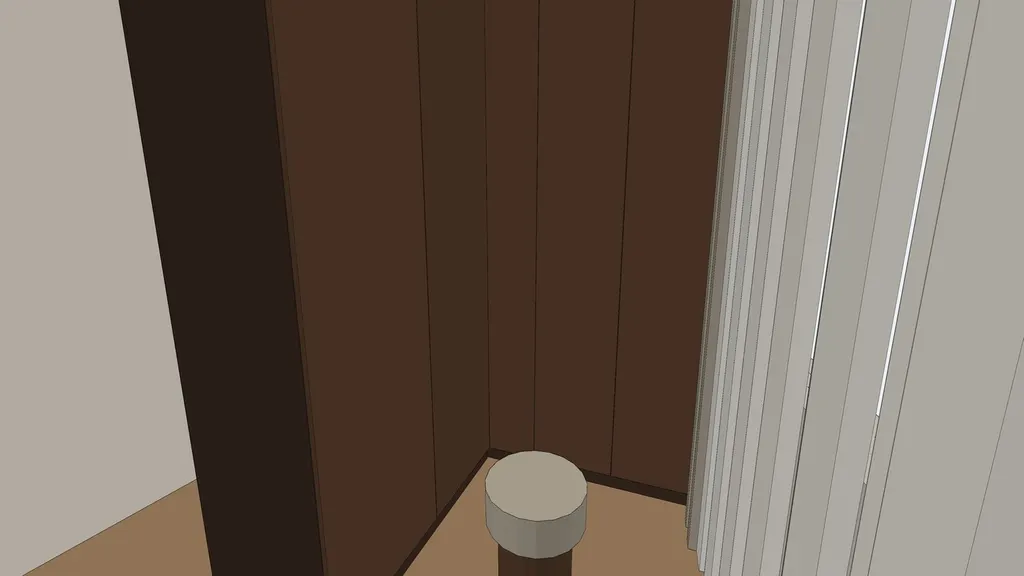 Clay 3D view of the main bedroom wardrobe in the Ang Mo Kio 4-room HDB sample, the model the render was made from